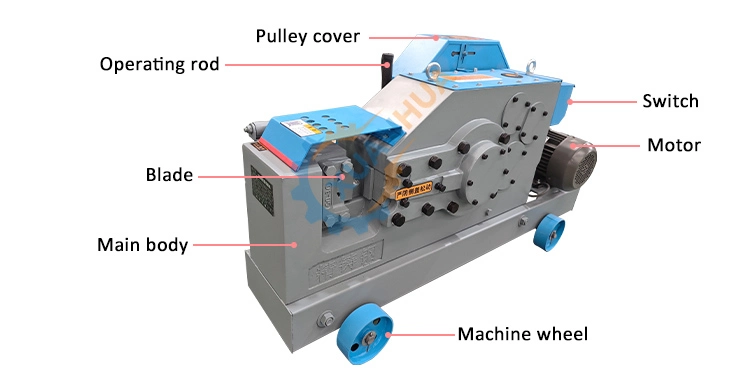 Automated Rebar Cutting Machine Parts Electric Small Flat Steel Bar Cutter Machine